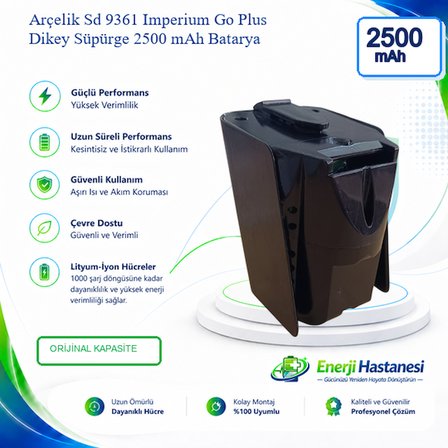 Arçelik Sd 9361 Imperium Go Plus Dikey Süpürge 2500 mAh Batarya