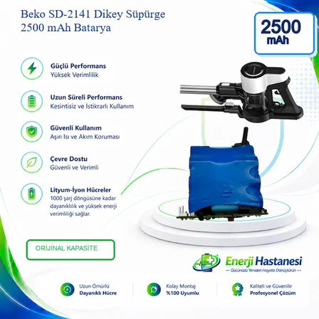 Beko SD-2141 Dikey Süpürge 2500 mAh Batarya