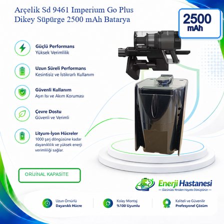 Arçelik Sd 9461 Imperium Go Plus Dikey Süpürge 2500 mAh Batarya