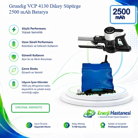Grundig VCP 4130 Dikey Süpürge 2500 mAh Batarya