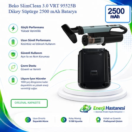 Beko SlimClean 3.0 VRT 95525B Dikey Süpürge 2500 mAh Batarya