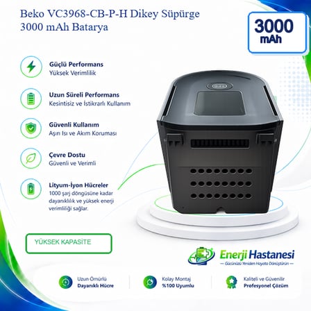 Beko VC3968-CB-P-H Dikey Süpürge 3000 mAh Batarya