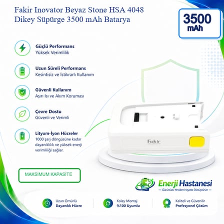 Fakir Inovator Beyaz Stone HSA 4048 Dikey Süpürge 3500 mAh Batarya