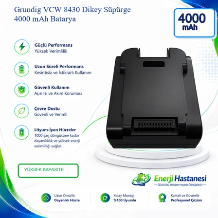 Grundig VCW 8430 Dikey Süpürge 4000 Mah Batarya