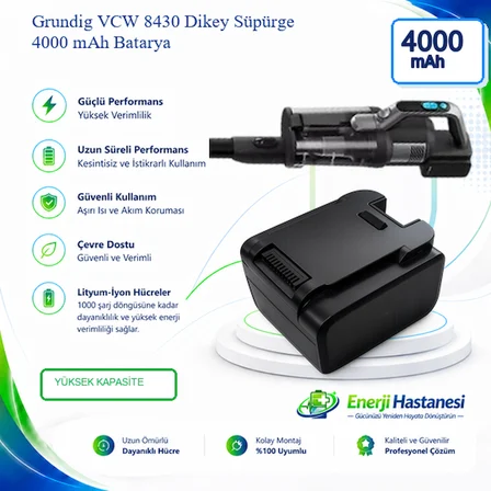 Grundig VCW 8430 Dikey Süpürge 4000 Mah Batarya