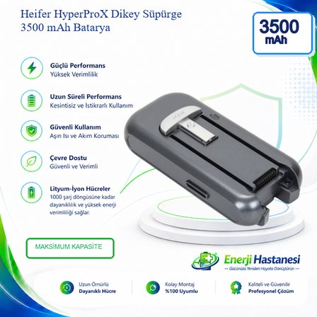Heifer HyperProX Dikey Süpürge 3500 mAh Batarya