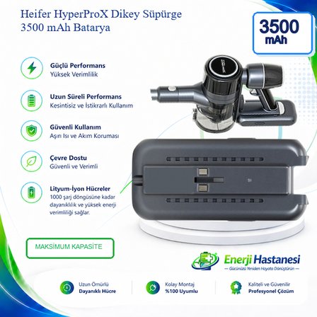 Heifer HyperProX Dikey Süpürge 3500 mAh Batarya