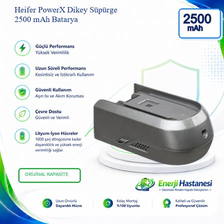 Heifer PowerX Dikey Süpürge 2500 mAh Batarya