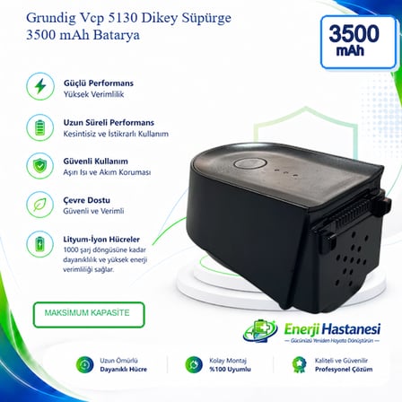 Grundig Vcp 5130 Dikey Süpürge 3500 mAh Batarya