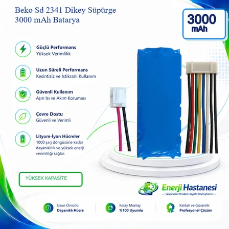 Beko Sd 2341 Dikey Süpürge 3000 mAh Batarya
