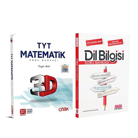 3D TYT Matematik ve AKM Dil Bilgisi Soru Bankası Seti 2 Kitap