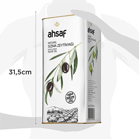 Ahsaf Soğuk Sıkım Sızma Zeytinyağı 2 x 5 lt Teneke 