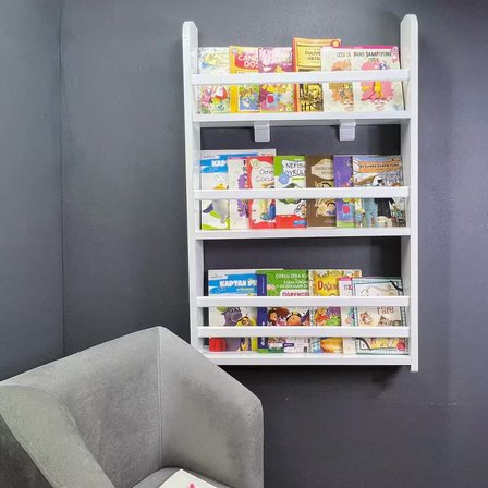 Emdief Home Çocuk Odası Eğitici Montessori Kitaplık 3 Raflı Bebek Odası Kitap