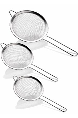 Paslanmaz Çelik Süzgeç 3 Lü (12cm 14cm 16cm)