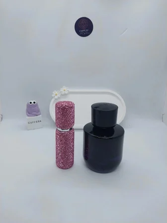 Parıldayan Elmas İşlemeli Mini Doldurulabilir Parfüm Şişesi 10 ML (Pembe)