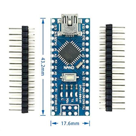 Arduino Nano 3.0 Atmega328 CH340 Mini Usb Kod Yazılım Geliştirme Eğitim Kartı Programlama