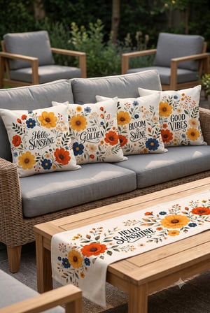 ELVORAN JOY Çiçek Desenli Bohem Dekoratif Çift Taraf Baskılı Kırlent kılıfı