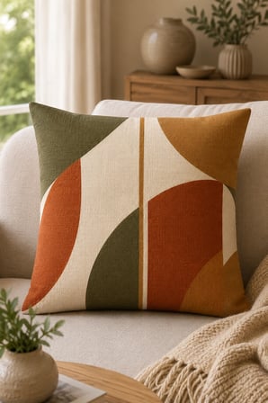 Sonbahar Balkabağı 4’lü Çift Taraf Baskılı Kırlent Kılıfı 43x43 cm + Runner 40x140 cm Dekoratif 5’li Set