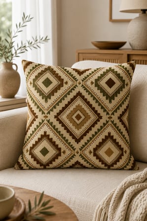 Sonbahar 4’lü Çift Taraf Baskılı Kırlent Kılıfı 43x43 cm + Runner 40x140 cm Modern Dekoratif 5’li Set