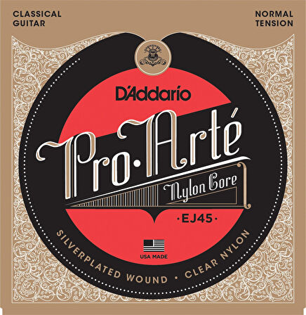 DADDARIO EJ45 PRO-ARTE KLASİK GİTAR TEL SETİ, SILVERPLATED WOUND, NORMAL TENSION