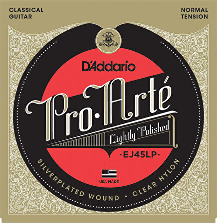 DADDARIO EJ45LP PRO-ARTE KLASİK GİTAR TEL SETİ, LIGHTLY POLISHED