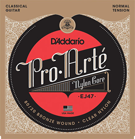 DADDARIO EJ47 PRO-ARTE KLASİK GİTAR TEL SETİ, 80/20 BRONZE, NORMAL TENSION