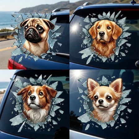 Premium Araba Süsleri Cam Aksesuarları Baskılı Aksesuarlar Fulcar Köpek Tasarımlı Araç Stickerı