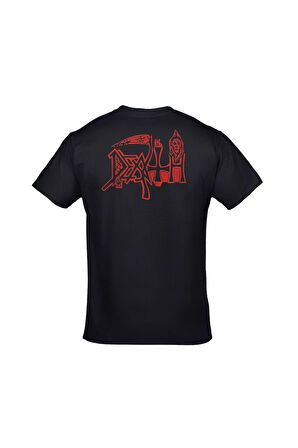 Death Human Ön Arka Baskılı Unisex Siyah Tshirt