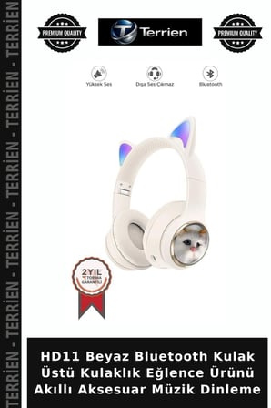 HD11 Beyaz Bluetooth Kulak Üstü Kulaklık Eğlence Ürünü Akıllı Aksesuar Müzik Dinleme