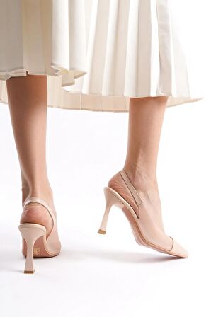 New Angel 897 Kadın Arkası Açık Şeffaf Detaylı Stiletto