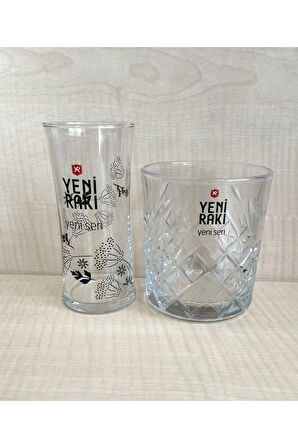 KOLEKSİYONLUK 2 ADET UZUN DEMLEME RAKISI VİSKİ BARDAĞI