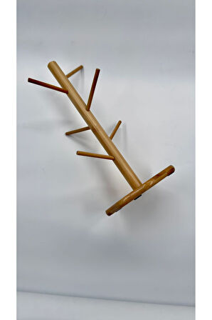 Bambu Fincan Rafı, Bambu Bardaklık (35CM)