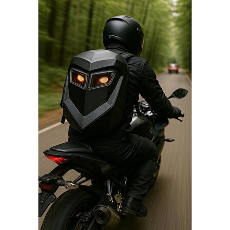 Led Gözlü Motor Sırt Çantası, Ledli Sırt Çantası, Telefon Kontrol / Kask Taşıma Çantası