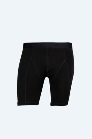 Siyah Likralı Uzun Erkek Boxer 049  (3 Adet)