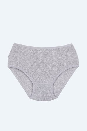 Gri Transferli Bayan Külot 103-3  (12 Adet)