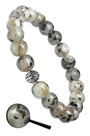 Sertifikalı Dentritli Kuvars Taşı Bileklik - Gümüş Aparatlı