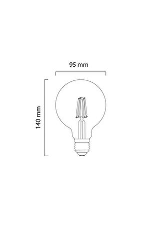 ekim aydınlatma 4 w G95 rustik led flamanlı dekoratif ampul ( DİMLENEBİLİR ÖZELLİKLİ )