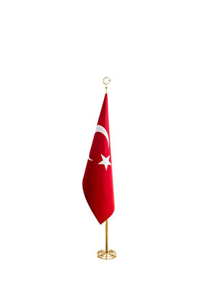 Makam Bayrağı, Ofis Bayrağı, Flama, Telalı Bayrak, Türk Bayrağı, Simsiz, 245cm Sarı Direkli