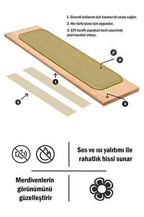 Kare Bukle Halıdan Ekonomik Basamak Ve Merdiven Paspası - Bej Sahara Sarı / Adet Olarak Satılır