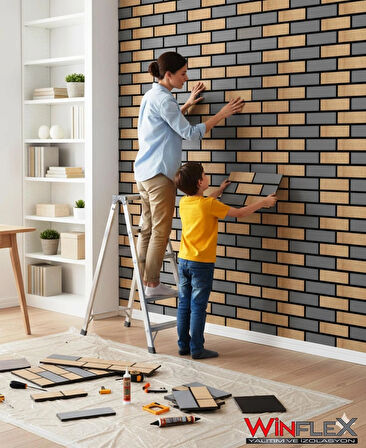 WİNFLEX EKO TUĞLA MİX  AKUSTİK AHŞAP PANEL 