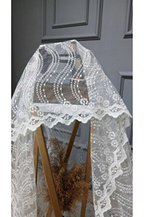 Brode Nakış Yeni Eko Seri Sarmasık Desenli Nakış 2 Kat Pileli Tül Perde