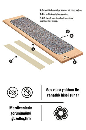 Kare Bukle Halıdan Ekonomik Basamak Ve Merdiven Paspası - Kahve Desenli / Adet Olarak Satılır