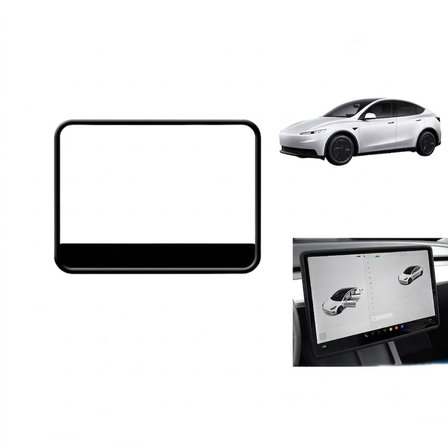 Tesla Model Y Standart ve Juniper Uyumlu Multimedya Ön Ekran Kenar Koruyucu Silikon Çerçeve Trim 1 Adet Siyah