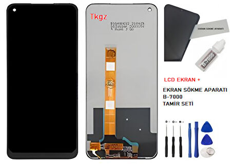Oppo Realme 6 Lcd Ekran Dokunmatik Orijinal Kalite + B-7000 + TAMİR SETİ