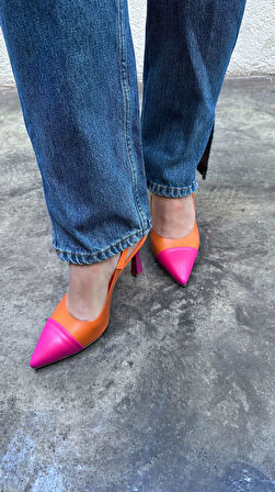 Elenor Renk Kontrastlı Stiletto