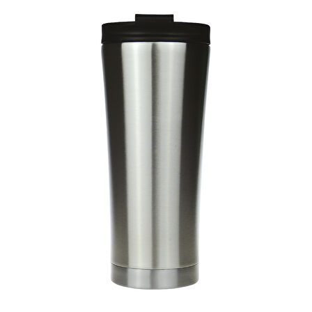 Paslanmaz Çelik Termos Bardak 450 ml – Sızdırmaz Kapaklı Seyahat Mug Gümüş