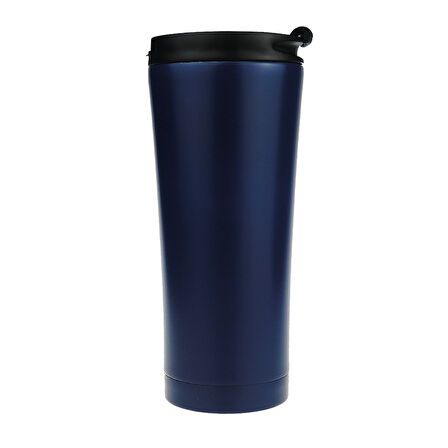 Paslanmaz Çelik Termos Bardak 450 ml – Sızdırmaz Kapaklı Seyahat Mug Lacivert