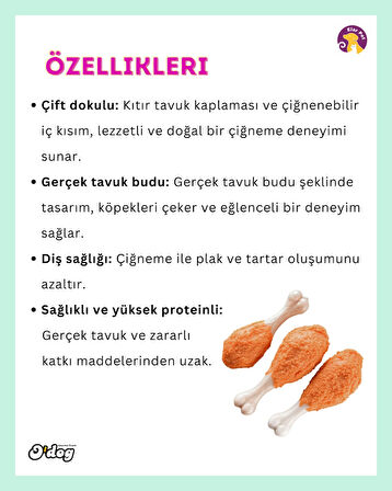 O’dog Lezzetli ve Sağlıklı Kıtır Tavuk Budu Köpek Ödülü (100 gr)