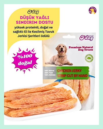 O'dog Kesilmiş Tavuk Jerkisi Şeritleri Köpek Ödülü (100 G)
