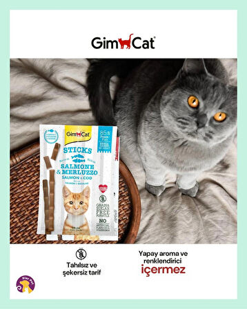 Gimcat Somon ve Morina Kedi Ödül Çubuğu 4’lü(20G)